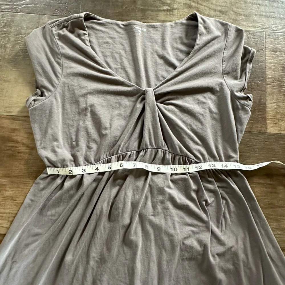 Garnet Hill V neck midi dress charcoal gray - Picture 4 of 9